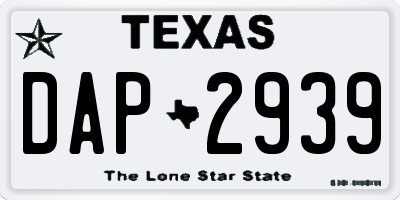 TX license plate DAP2939