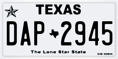 TX license plate DAP2945