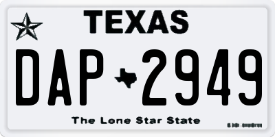 TX license plate DAP2949