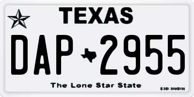 TX license plate DAP2955