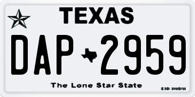 TX license plate DAP2959