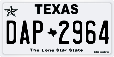TX license plate DAP2964