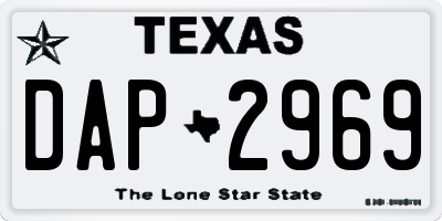 TX license plate DAP2969