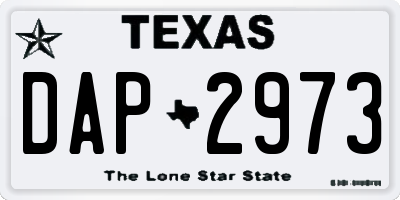 TX license plate DAP2973