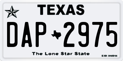 TX license plate DAP2975