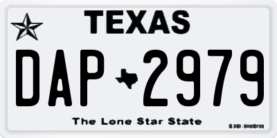 TX license plate DAP2979