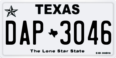 TX license plate DAP3046