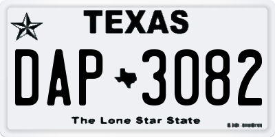 TX license plate DAP3082