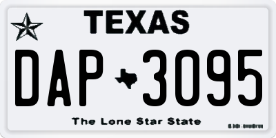 TX license plate DAP3095