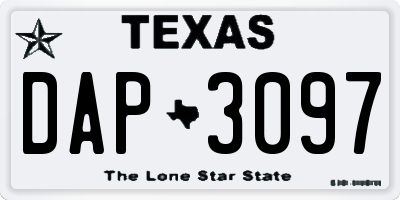TX license plate DAP3097