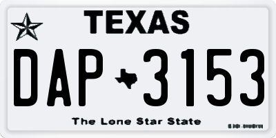 TX license plate DAP3153