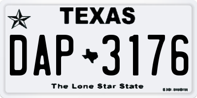 TX license plate DAP3176