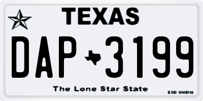 TX license plate DAP3199