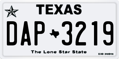 TX license plate DAP3219