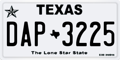 TX license plate DAP3225