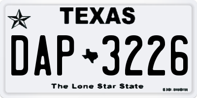 TX license plate DAP3226