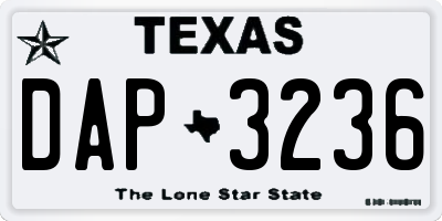 TX license plate DAP3236