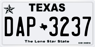 TX license plate DAP3237