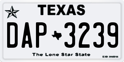 TX license plate DAP3239
