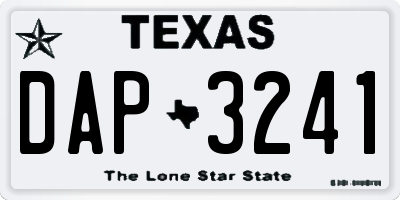 TX license plate DAP3241