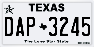 TX license plate DAP3245