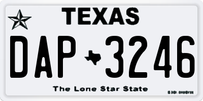 TX license plate DAP3246
