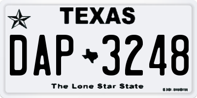 TX license plate DAP3248