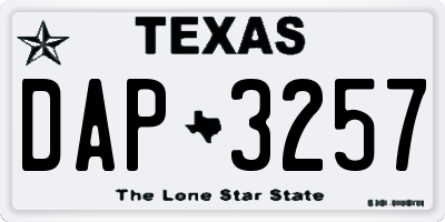 TX license plate DAP3257
