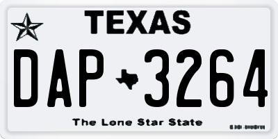 TX license plate DAP3264