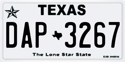 TX license plate DAP3267