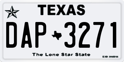 TX license plate DAP3271