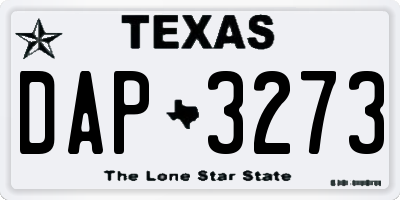 TX license plate DAP3273