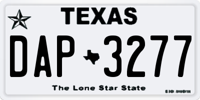 TX license plate DAP3277