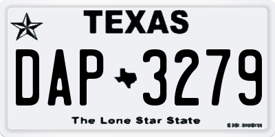 TX license plate DAP3279