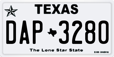 TX license plate DAP3280