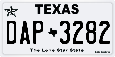 TX license plate DAP3282