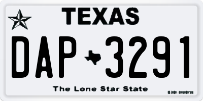 TX license plate DAP3291