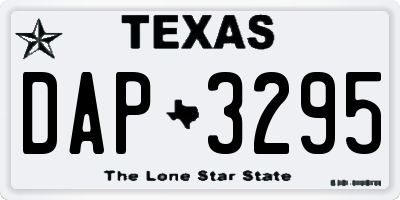 TX license plate DAP3295