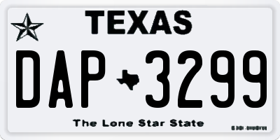 TX license plate DAP3299