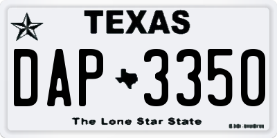TX license plate DAP3350