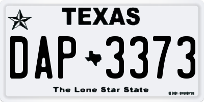 TX license plate DAP3373
