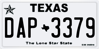 TX license plate DAP3379