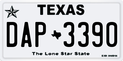 TX license plate DAP3390