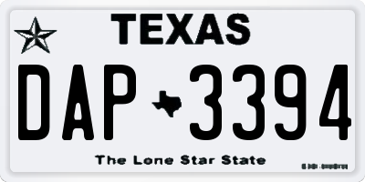 TX license plate DAP3394
