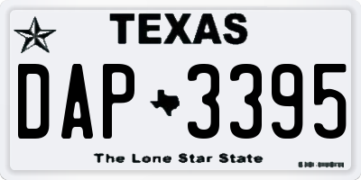 TX license plate DAP3395
