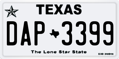 TX license plate DAP3399