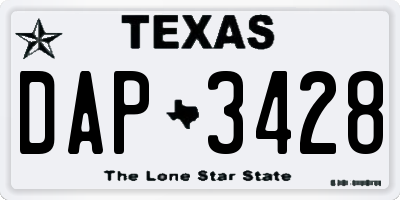 TX license plate DAP3428