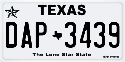TX license plate DAP3439