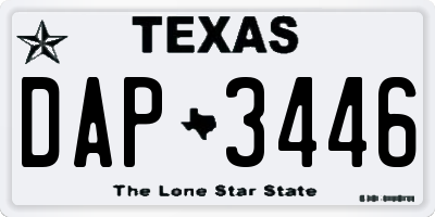 TX license plate DAP3446