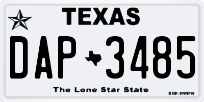 TX license plate DAP3485